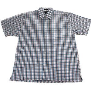 Urgent Gear 100% Cotton Red White And Blue Checkered Button Down Mens Size Large